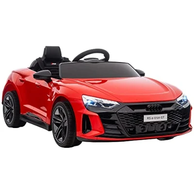 Abbildung von HOMCOM Elektro Kinderauto Audi lizenziert, Hupe &amp; Musik Scheinwerfer, Belastbarkeit 25 kg, (1 tlg), für Garten, Balkon, Schwarz