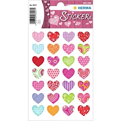 Abbildung von HERMA 3057 Aufkleber Herzen Bunt klein, 84 Stück, Herz Sticker in rot rosa pink, Etiketten Herzform für Valentinstag Liebe Hochzeit Geburtstag Scrapbooking Dekoration Geschenk Briefe DIY Basteln