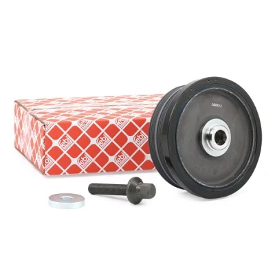 Abbildung von febi BILSTEIN 34166 Kurbelwellenriemenscheibe 4PK + 6PK 172 8 mit Rohrverbinder, Schraube, für Kurbelwelle Plus BMW: 1 Schrägheck, 3 Touring