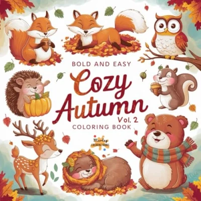 Abbildung von Cozy Autumn Bold and Easy Coloring Book Vol. 2: An adorable collection of simple cute fall inspired illustrations