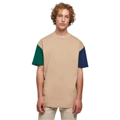 Abbildung von Urban Classics Oversized Colorblock Tshirt print, Herren, Größe: 3XL, Unionbeige