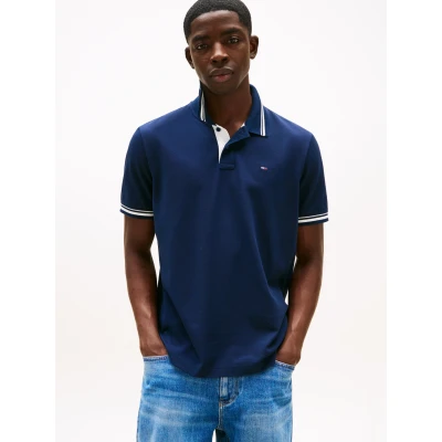 Abbildung von Tommy Jeans Tipped Poloshirt, Herren, Größe: 52, Dark night navy