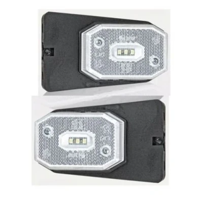 Abbildung von Friso Begrenzungsleuchten Umrissleuchten Seitenmarkierungsleuchten Positionsleuchten mit Halter LED weiß 1 Set=2 Stück Anhänger LKW Wohnwagen Nutzfahrzeuge Trailer