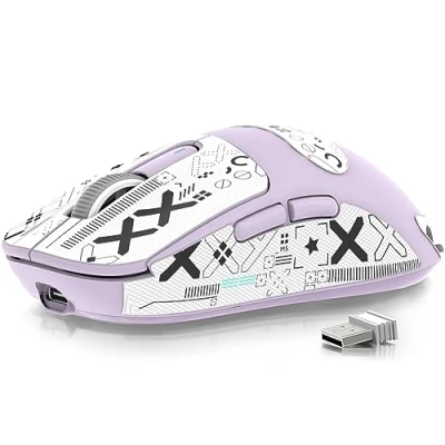 Abbildung von ATTACK SHARK X3 49g Superlight Maus mit Klebeband, PixArt PAW3395 Gaming Sensor, BT/2,4G Kabellose/Kabelgebundene Maus, 6 DPI 26000, 200 Stunden Akku, Büromäuse für Win11/Xbox/PS/Mac
