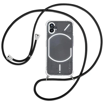 Abbildung von mtb more energy® Handykette kompatibel mit Nothing Phone (1) schwarz Smartphone Hülle zum Umhängen Anti Shock Full TPU Case
