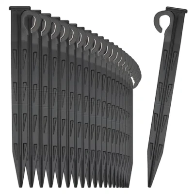 Abbildung von com four® 24x Erdnagel aus Kunststoff langlebiger und UV beständiger Bodenanker für Camping, Garten, Strand Heringe Outdoor