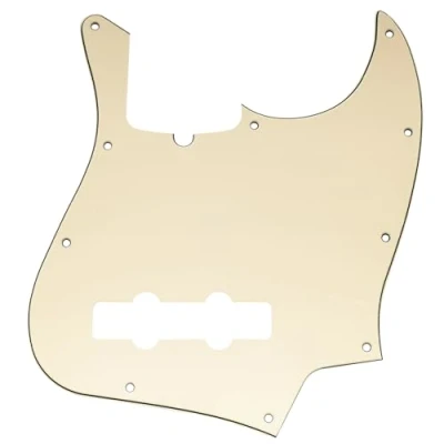 Abbildung von Musiclily Pro 10 Löcher J Bass Pickguard Schlagbrett für 4 Saiter American Jazz Bass, 3 lagig Crème