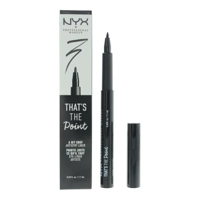 Abbildung von NYX Professional Makeup That’s The Point Eyeliner Kollektion mit 7 tiefschwarzen Stiften, verschiedene Applikatoren, 1, 1 ml, A Bit Edgy 01