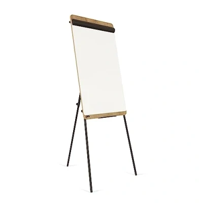 Abbildung von Rocada Flipchart Dreibein Ständer Whiteboard mit und Holzrahmen Höhenverstellbares Dreibeinstativ Trocken Abwischbar Magnetisch 69 x 115 cm Weiß