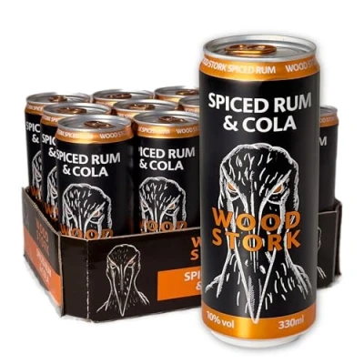 Abbildung von Wood Stork Spiced Rum &amp; Cola Fertig gemischte in der Dose (10% vol.) 12 x 0,33l