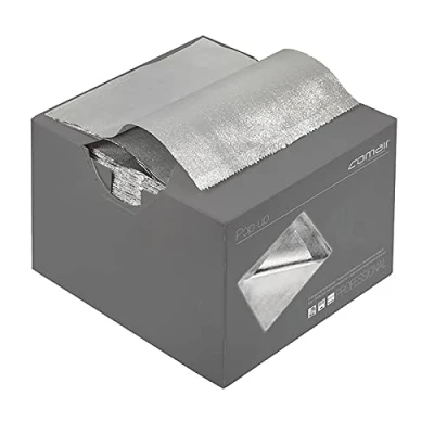 Abbildung von Comair Alu Strähnen Folie Pop up 15 my 12,7 x 27,3 cm silber 500 Blatt