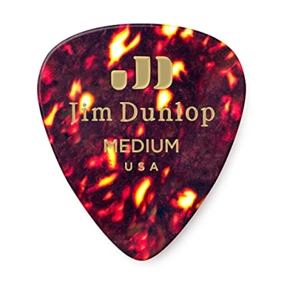 Abbildung von JIM DUNLOP Plektrum Genuine Celluloid Shell 12 Stück, Medium, Schildpatt