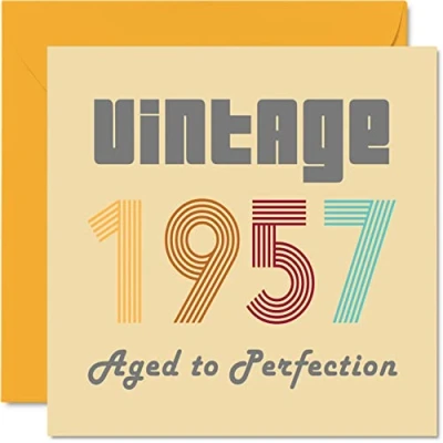 Abbildung von Geburtstagskarten zum 67. Geburtstag für Männer und Frauen Vintage 1957 Aged To Perfection 67 Lustig Sie Ihn 145 mm x Glückwunschkarten