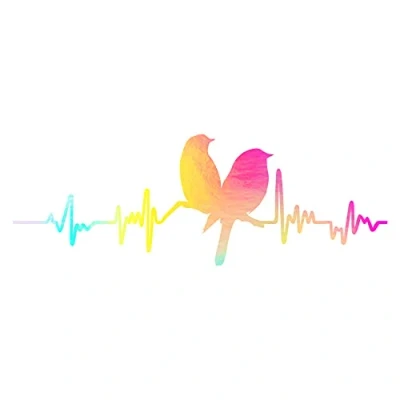 Abbildung von Finest Folia Aufkleber Herzschlag Tiere Breite 27cm Lifeline Heartbeat Deko Sticker Selbstklebend für Auto Kühlschrank Laptop Autoaufkleber K150 (Hologramm, 25 Vögel)