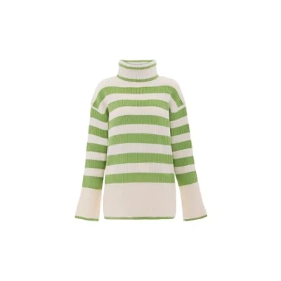 Abbildung von blonda Damen Sweater Wollweiss Graublau M/L