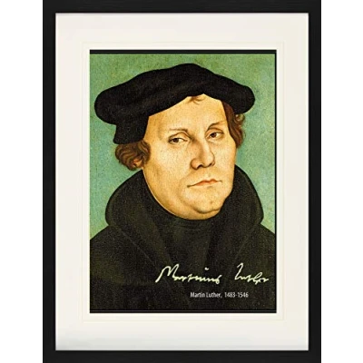Abbildung von 1art1 Martin Luther Poster Portrait, 1529 Gerahmtes Bild Mit Edlem Passepartout Wand Bilder Im Bilderrahmen 80x60 cm