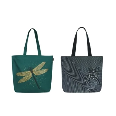 Abbildung von Eco Right Niedliche Canvas Tragetasche, ästhetische Tragetasche für Frauen, Lehrer, Einkaufs Geschenktasche, perfekt Lebensmittel, Schule und Strand, grün, Einheitsgröße, Utility