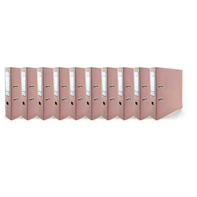 Abbildung von Netuno 10x Akten Ordner glänzend Pastellrosa DIN A4 Ekobox Premium Edition 2 Ring Mechanik Ringorder 75mm Kunststoff breit Büroordner Plastikordner Briefordner Ringmappe breiter Aktenordner