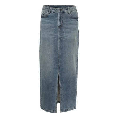 Abbildung von Kaffe Kadana Maxirock, Damen, Größe: 40, Blue denim