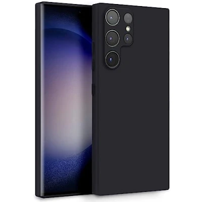 Abbildung von MyGadget Hülle für Samsung Galaxy S23 Ultra Zweilagige Handyhülle mit Kameraschutz Cover Innenfutter &amp; Silikon außen Schwarz