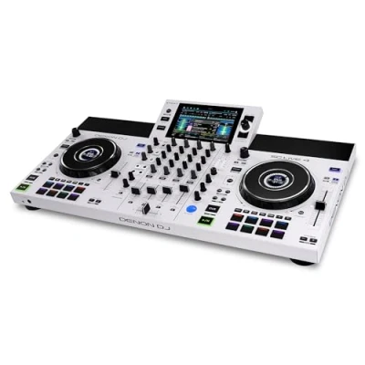 Abbildung von Denon DJ SC LIVE 4 WHITE Standalone Controller mit Stems auf Decks, WLAN Streaming, eingebauten Lautsprechern, Serato &amp; Virtual kompatibel