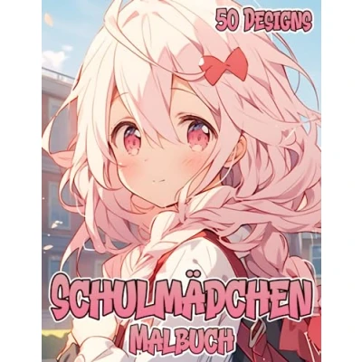 Abbildung von Anime Mädchen Malbuch: Manga Schulmädchen Motive zum Ausmalen für Erwachsene &amp; Jugendliche