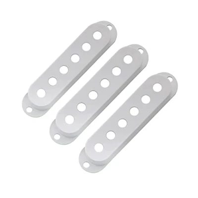 Abbildung von Musiclily Pro Kunststoff Gitarren Single Coil Tonabnehmer Abdeckungen Covers für USA/Mexico Strat, Aged White(3er Set)