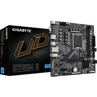 Abbildung von GIGABYTE B760M E Mainboard Unterstützt Intel Core Prozessoren der 14. Generation, 6+1+1 Phasen VRM, bis zu 7200 MHz DDR5 (OC), 2xPCIe 4.0 M.2, 1 GbE LAN, USB 3.2 Gen