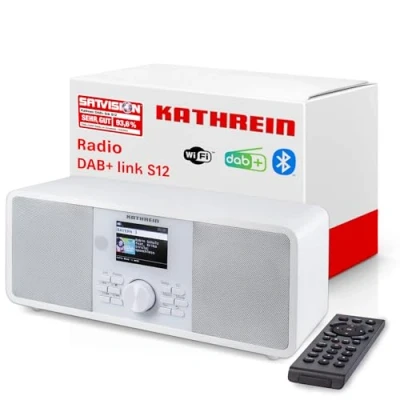 Abbildung von Kathrein DAB+ link S12 I DAB Plus Radio mit EWF Digitalradio &amp; UKW, Internetradio WLAN Bluetooth für Streaming, Aux 3,5mm Fernbedienung App Steuerung in weiß
