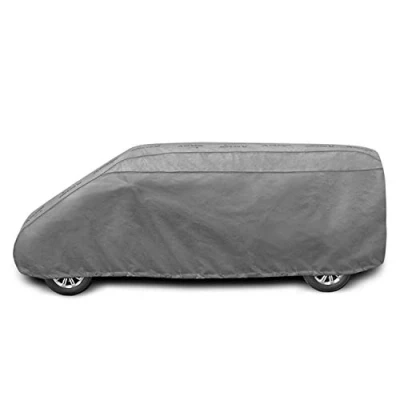 Abbildung von Autoabdeckung Wasserfest &amp; Extrastark Vollgarage Autoplane Abdeckplane gegen Regen Schnee Wind UV Strahlung Laub und Anderen Schmutz Autogarage Autohülle Grau, L520 Van L: 520 530cm / H: 182 190cm
