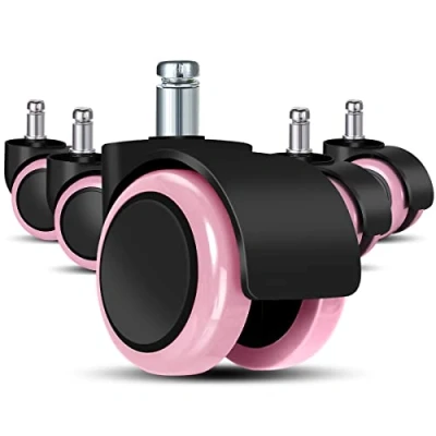 Abbildung von bürostuhl rollen(5er Set) 11 MM /22 Ersatz hartbodenrollen für Gaming Stühle, Drehstühle, rollen bürostühle zum Schutz des Bodens, ideal Parkett , Laminat Fliesen und Steinböden（Rosa）