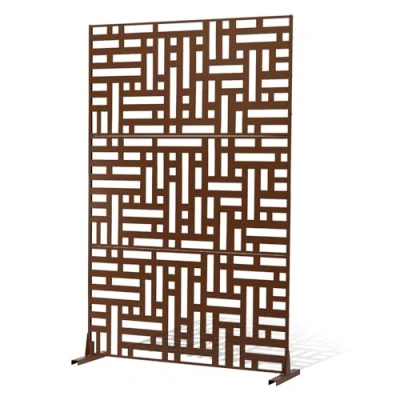 Abbildung von VEVOR Paravent Raumteiler Sichtschutz Trennwand Metall 91x50,8x191cm Braun