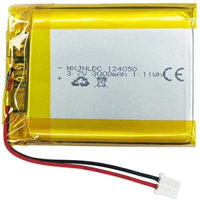Abbildung von DC 3,7 V 3000 mAh 124050 Wiederaufladbare Polymer Lithium Batterie für DIY 5 elektronisches Produkt, Mobile Energiespeicher Stromversorgung