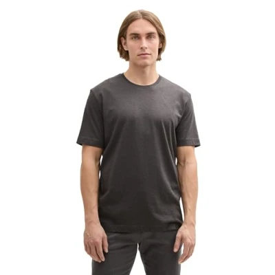 Abbildung von TOM TAILOR T Shirt aus Baumwolle mit Logo Print, Sky Captain Blue, XL