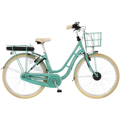 Abbildung von FISCHER Fahrrad E Bike &quot;CITA RETRO 3.0 522&quot;, 7 Gang, Shimano, Nexus, Frontmotor 250 W, (mit Fahrradschloss), Pedelec, Elektrofahrrad für Damen u. Herren, Cityrad, Vorderradkorb