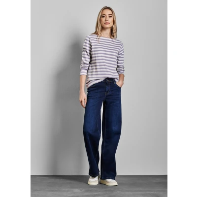 Abbildung von Street One Gestreiftes Langarmshirt, Damen, Größe: 44, Lila