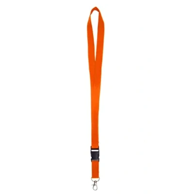 Abbildung von Karteo Schlüsselband orange mit Karabinerhaken und Schnalle [1 Stück] 20 mm Lanyard Ausweishalter zum Umhängen von Ausweishüllen Kartenhüllen Schlüssel