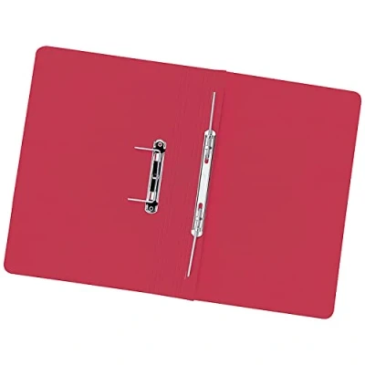Abbildung von Q Connect KF26100 Schnellhefter mit Tasche Folio Format 38 mm Kapazität rot, 25 Stück