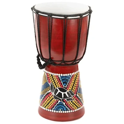 Abbildung von 30cm Indonesische Kinderdjembe „Schildkröte&quot; Djembe Trommel Bongo Dotpaint bunt bemalt Handarbeit