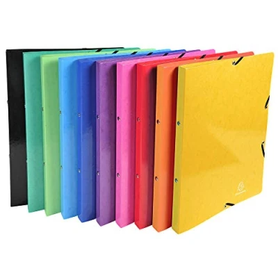 Abbildung von Exacompta 54829E 20er Pack Ringbuch Iderama, geeignet für DIN A4 Dokumente, 2 O Ring Mechanik 15 mm, Rücken 20 Außenmaße 32 x 25 cm farbig sortiert