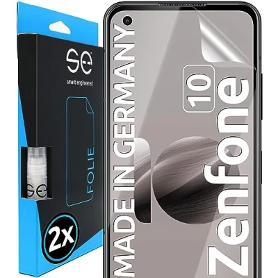 Abbildung von S.E für Asus Zenfone 10 Schutzfolie 2x Folien im SET aus Deutschland, Folie TPU Technologie, kinderleichte Anwendung, blasenfrei, als Alternative Schutzglas