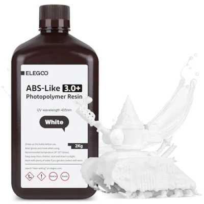 Abbildung von ELEGOO ABS Like Resin 3.0 Plus, 3D Drucker 405nm Rapid UV härtendes Photopolymer Harz, Hohe Präzision, Nicht Spröde für LCD Weiß 2kg