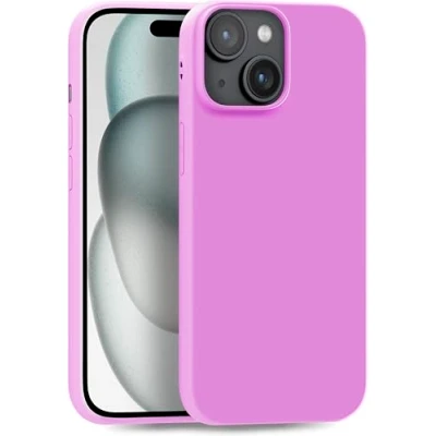 Abbildung von MyGadget Hülle kompatibel mit iPhone 15 robuste Silikon Schutzhülle TPU Case Slim Silikonhülle Back Cover Ultra Kratzfest Handyhülle matt Lila Hell