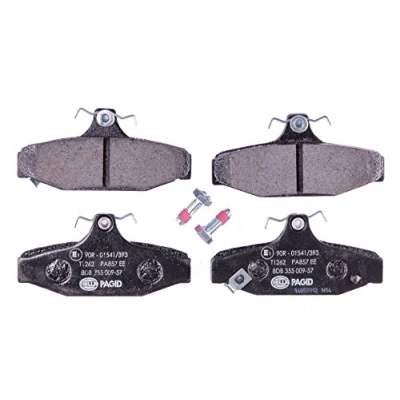 Abbildung von HELLA 8DB 355 009 571 Bremsbelagsatz mit akustischer Verschleißwarnung Bremssattelschrauben Zubehör SSANGYONG: Rexton / 2, Musso SUV