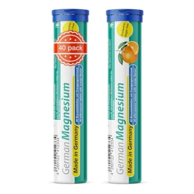 Abbildung von Magnesium Brausetabletten 2x20 Stk. Orangengeschmack 200 mg Zuckerfrei T&amp;D Pharma German Made in Germany