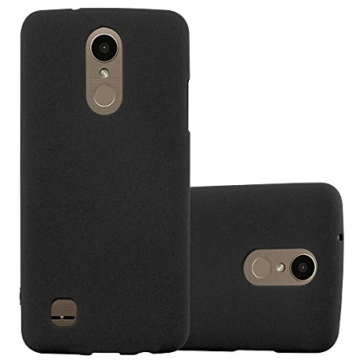 Abbildung von Cadorabo Hülle kompatibel mit LG K10 2017 US Version Schutzhülle TPU Silikon Case Frost Design Slim Kratzfest Weiche Gummi Rundumschutz für in Schwarz