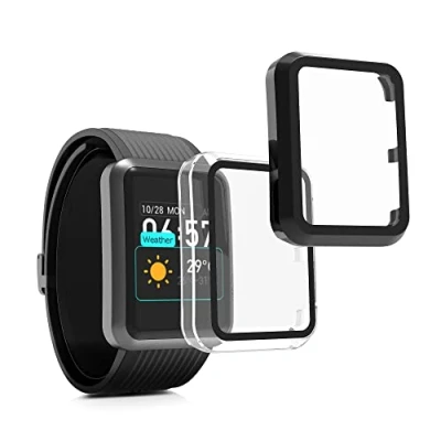 Abbildung von kwmobile 2X Cover kompatibel mit Huawei Watch D Hülle Fullbody Fitnesstracker Case Set aus Glas Schwarz Transparent