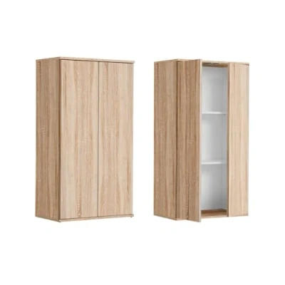 Abbildung von mokebo Mehrzweckschrank Der Schlanke (mit 2 Einlegeböden) Aktenschrank, Schuhschrank oder Aufbewahrungsschrank in Braun