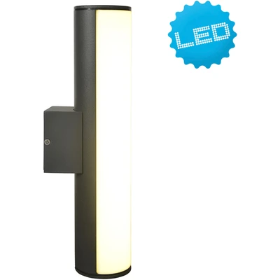 Abbildung von näve LED Außen Wandleuchte &quot;Flair&quot;, 1 flammig, Aluminium dunkelgrau Länge 30cm IP54 warmweißes Licht