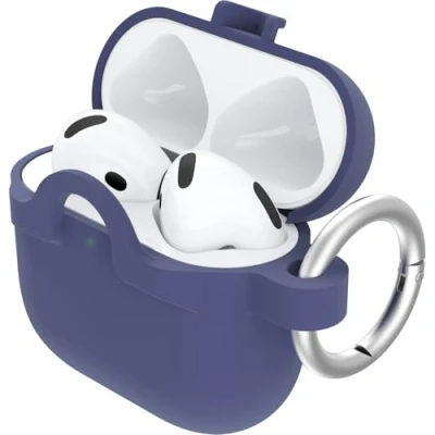 Abbildung von OtterBox Soft Touch Kopfhörer Hülle für AirPods (4th gen), stoßfeste, sturzsichere, ultraflache, Kratz und Abriebfeste Schutzhülle Apple AirPods, inklusive Karabiner, Lila
